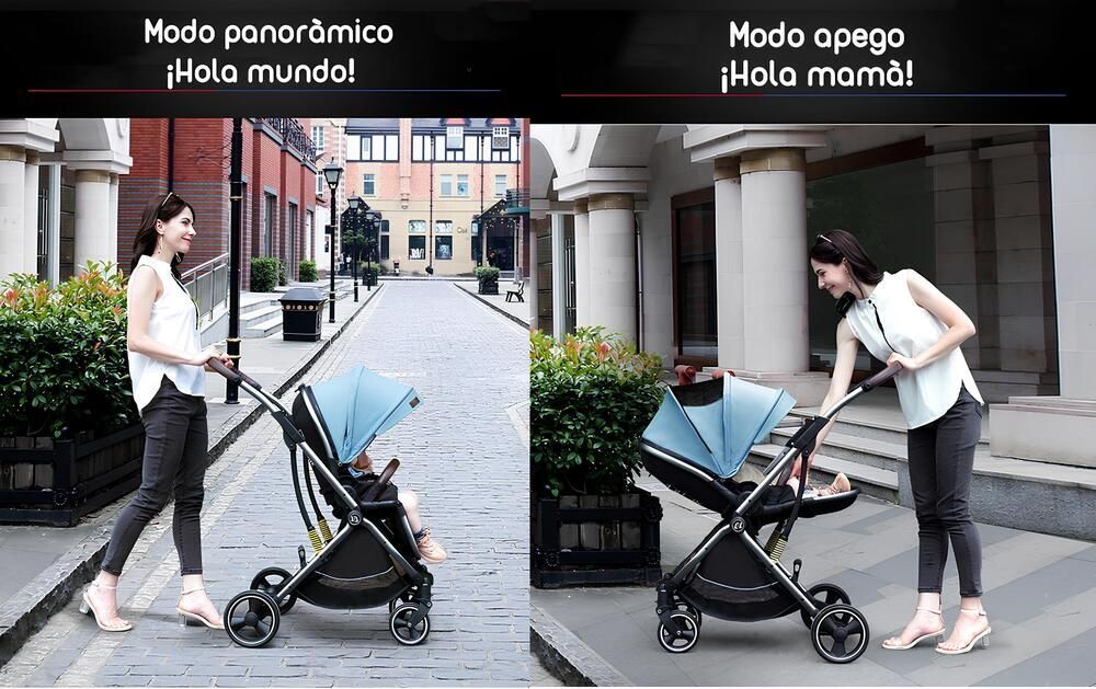 Coche De Paseo Modo Apego Y Panorámico Rosado Lubabycas-3