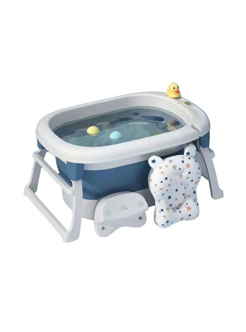 Bañera Con Cojin Termómetro Y Más Accesorios Azul Lubabycas-0