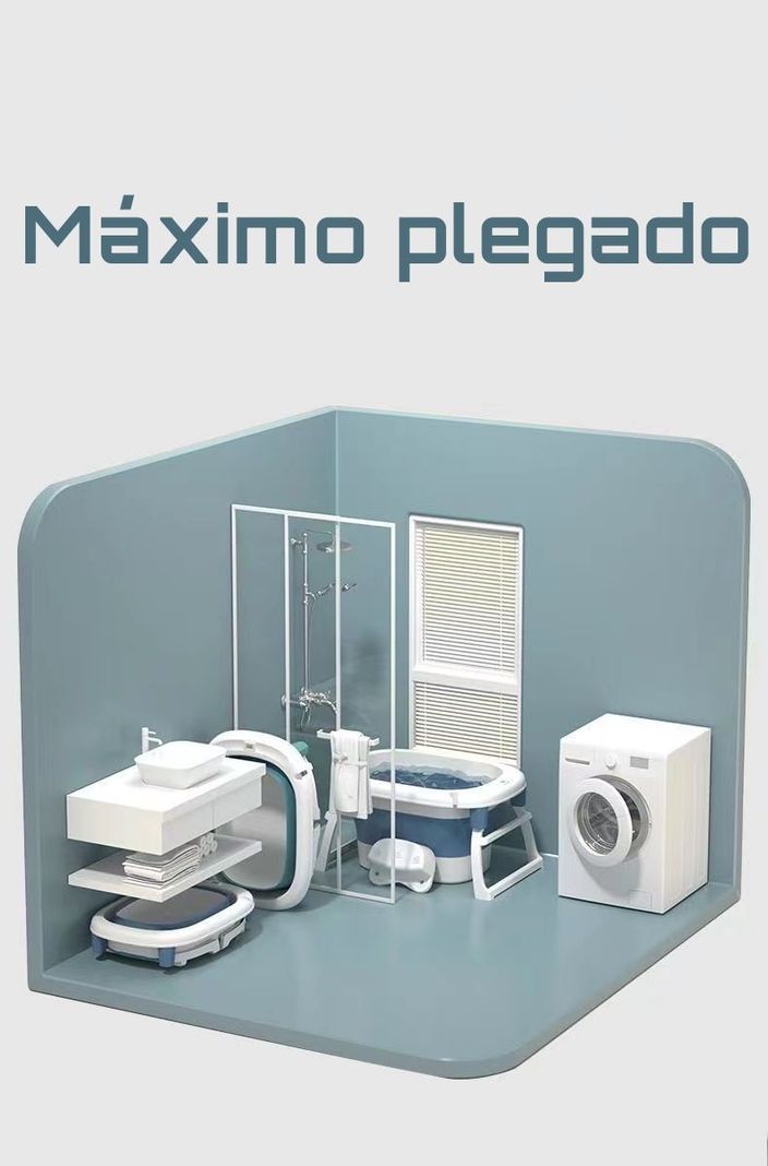 Bañera Con Cojin Termómetro Y Más Accesorios Azul Lubabycas-4
