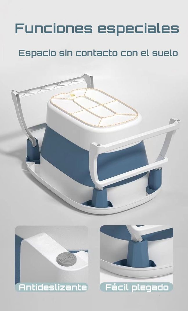 Bañera Con Cojin Termómetro Y Más Accesorios Azul Lubabycas-6