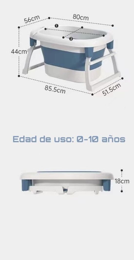 Bañera Con Cojin Termómetro Y Más Accesorios Azul Lubabycas-7