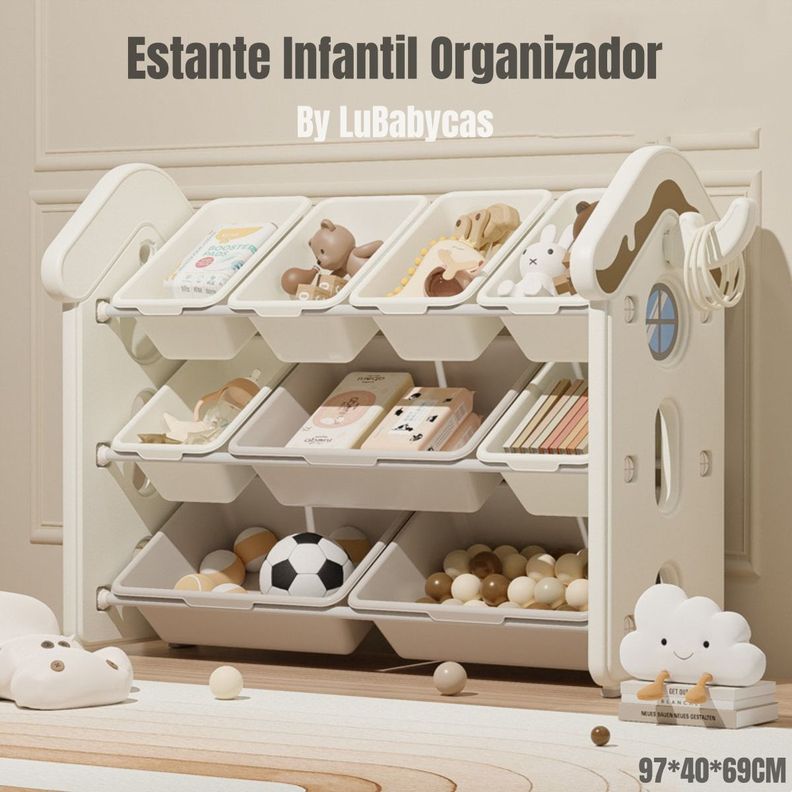 Estante Infantil Organizador De Juguetes Blanco By LuBabycas-1