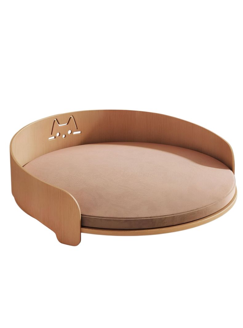 Cama Para Mascotas Madera Con Colchon 53x53cm Aveo Cafe