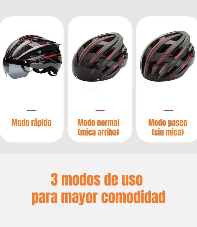 Casco Bicicleta Con Mica Facial Magnética LuBabycas-3