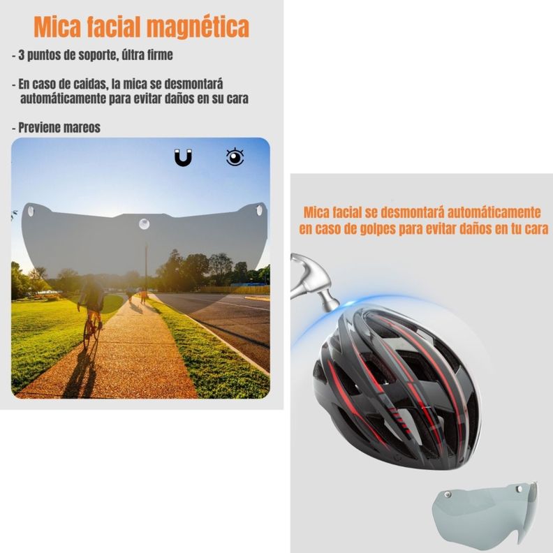 Casco Bicicleta Con Mica Facial Magnética LuBabycas-4