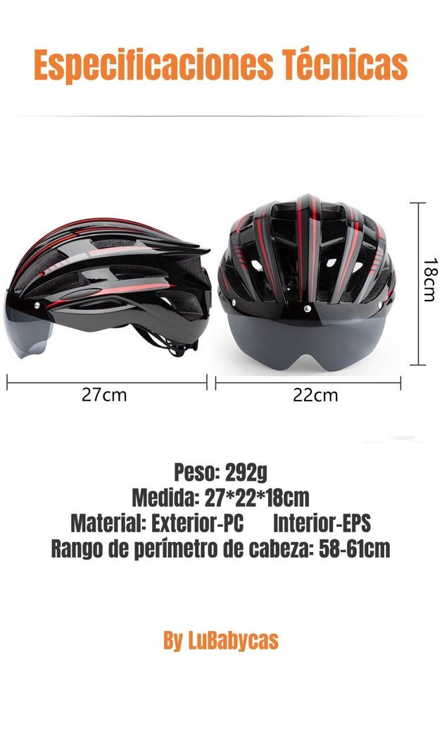 Casco Bicicleta Con Mica Facial Magnética LuBabycas-7