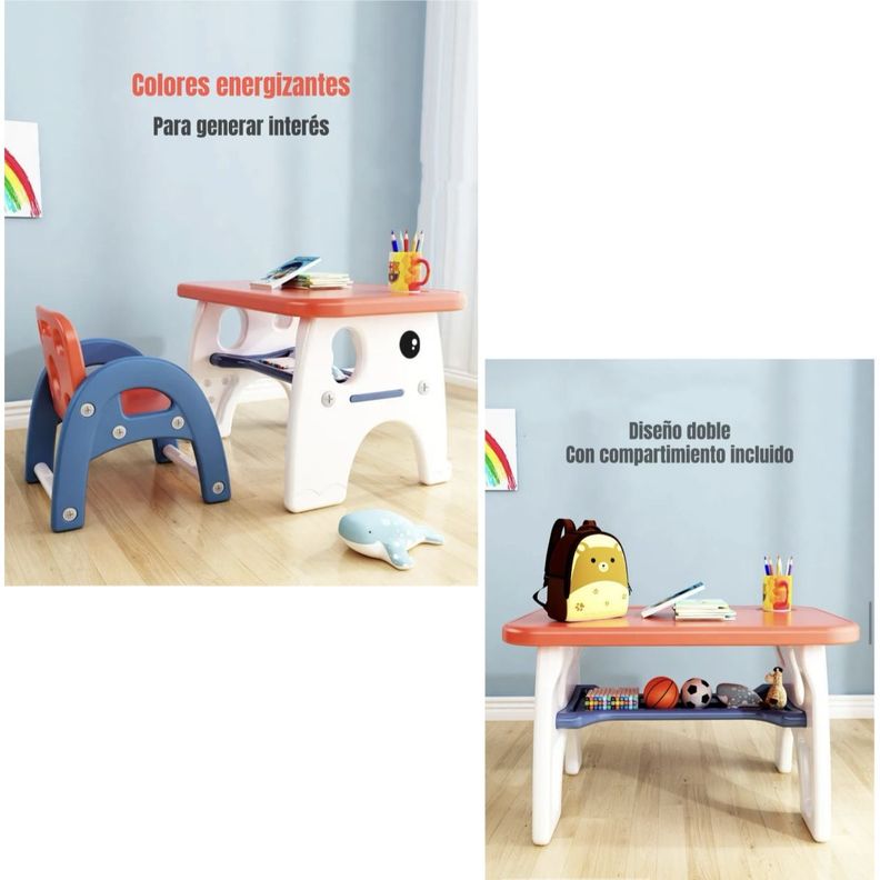 Mesa Con Silla Montessori Para Niños 4 En 1 By LuBabycas-3