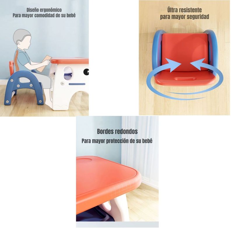 Mesa Con Silla Montessori Para Niños 4 En 1 By LuBabycas-4