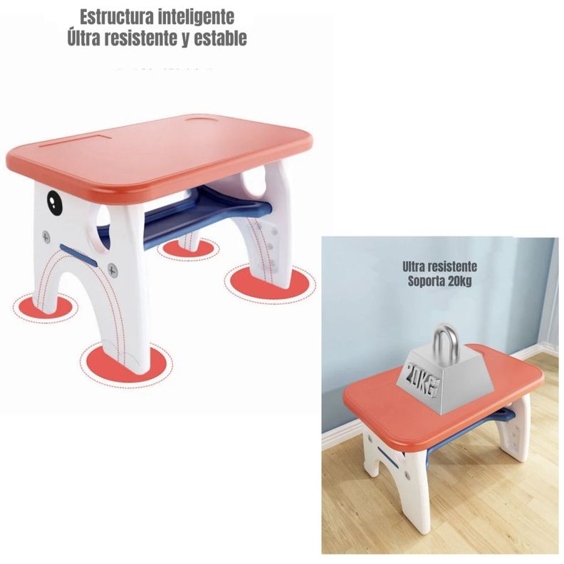Mesa Con Silla Montessori Para Niños 4 En 1 By LuBabycas-5
