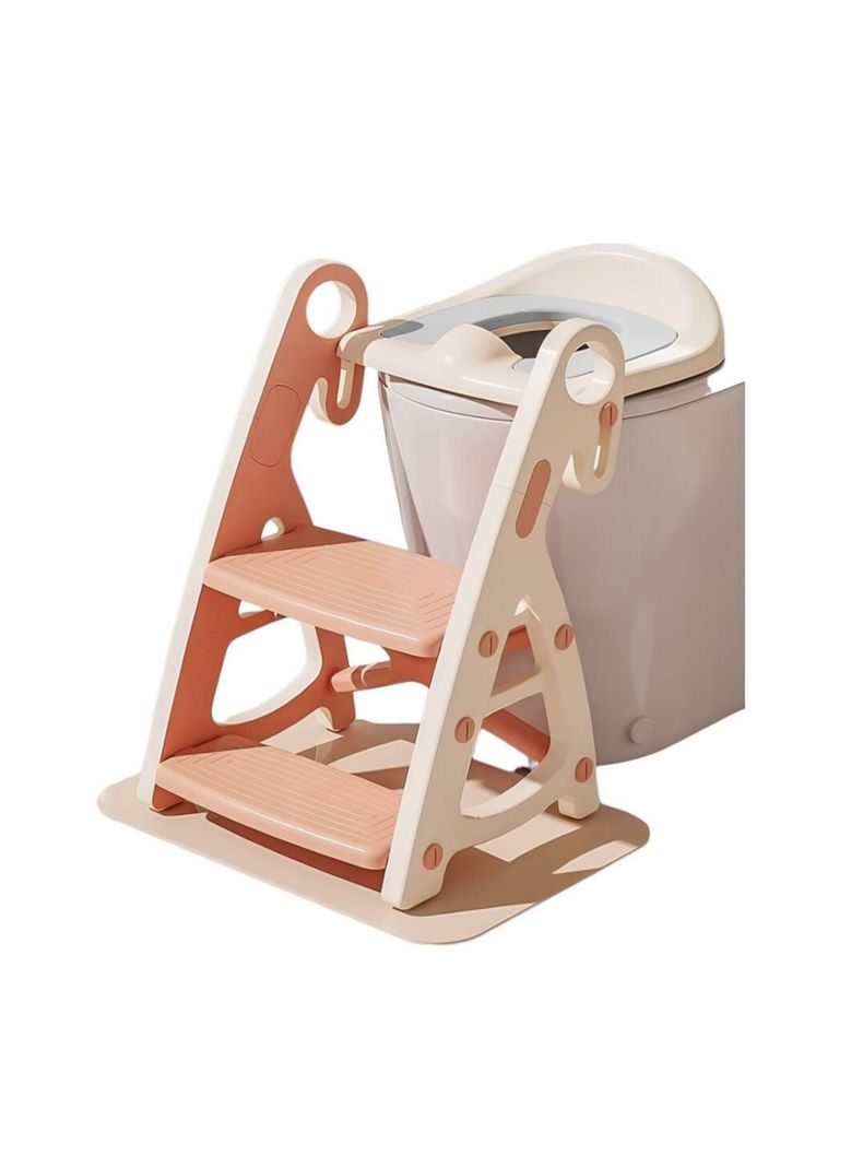 Asiento Adaptador Escalera Inodoro Niños Rosado LuBabycas-0