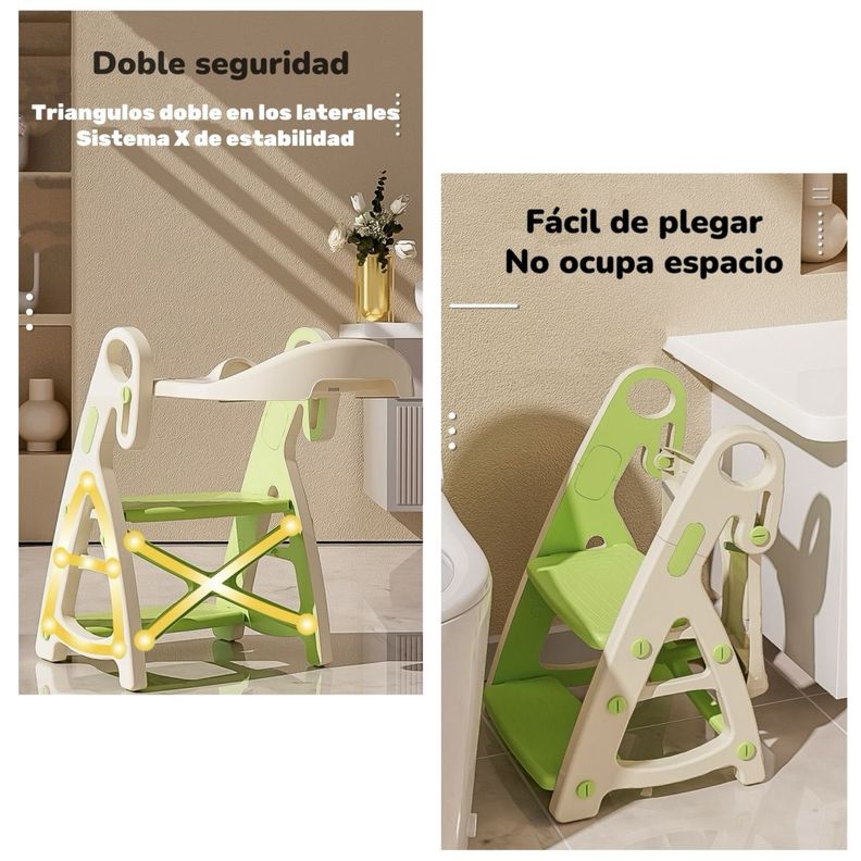 Asiento Adaptador Escalera Inodoro Niños Rosado LuBabycas-3