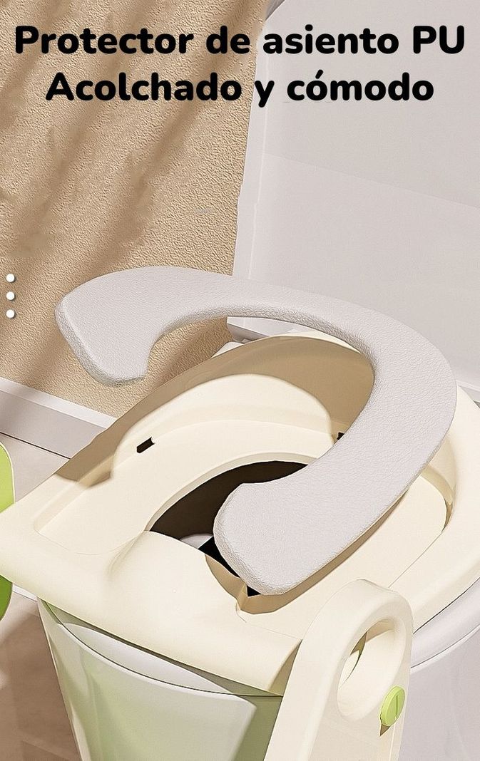 Asiento Adaptador Escalera Inodoro Niños Rosado LuBabycas-4
