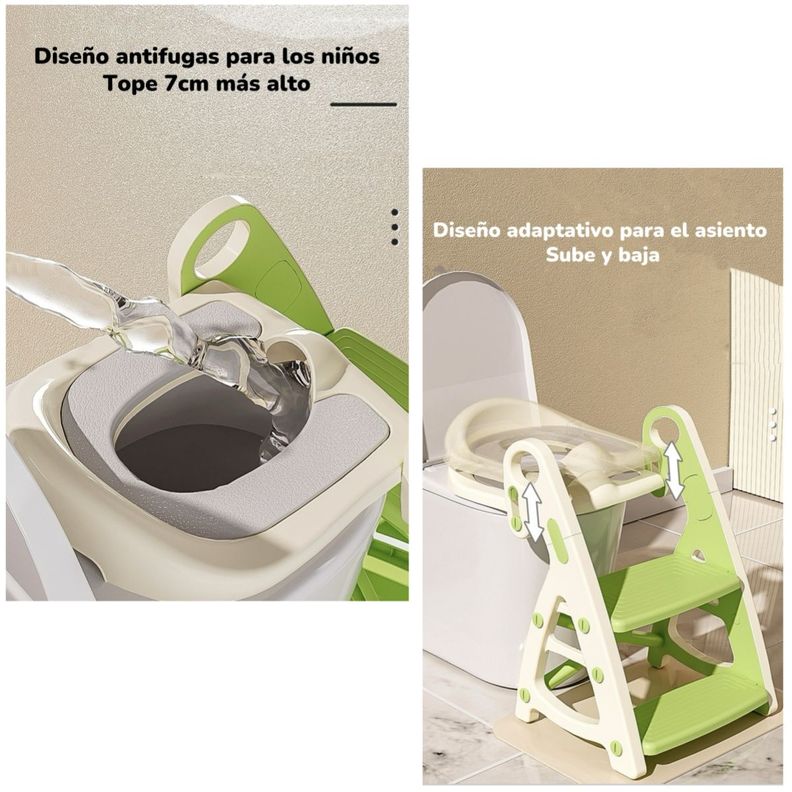 Asiento Adaptador Escalera Inodoro Niños Rosado LuBabycas-5