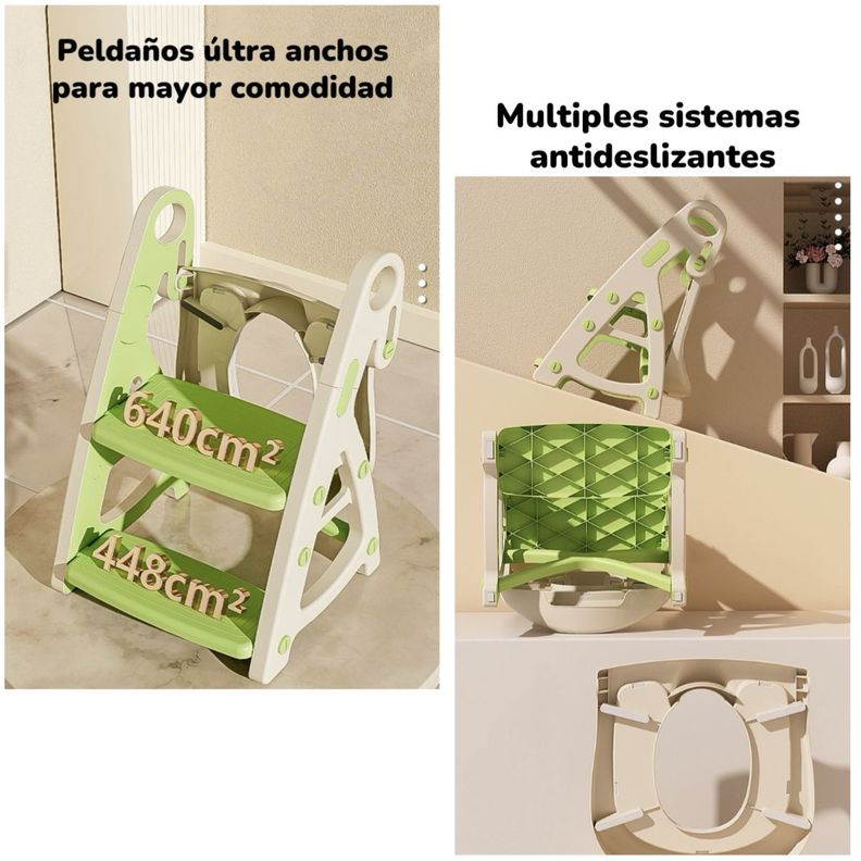 Asiento Adaptador Escalera Inodoro Niños Rosado LuBabycas-6