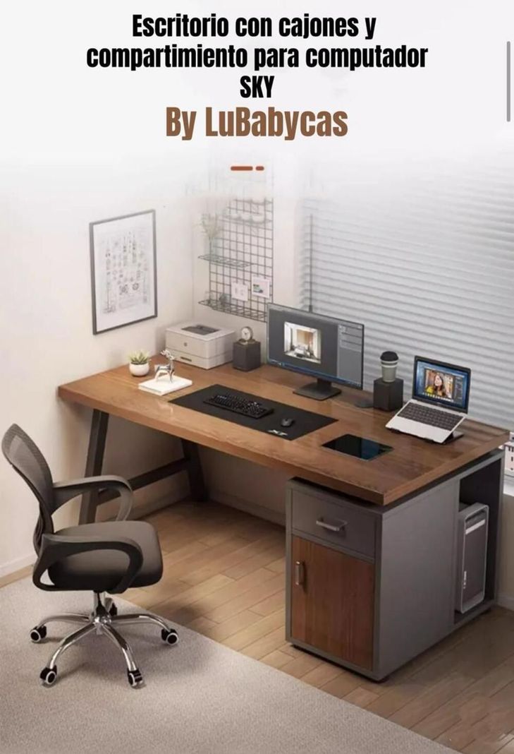 Escritorio 120cm Con Cajones Y Compartimiento Sky LuBabycas-1