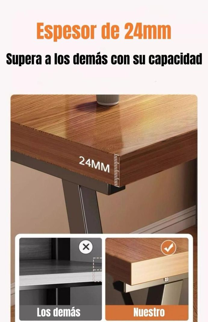 Escritorio 120cm Con Cajones Y Compartimiento Sky LuBabycas-4
