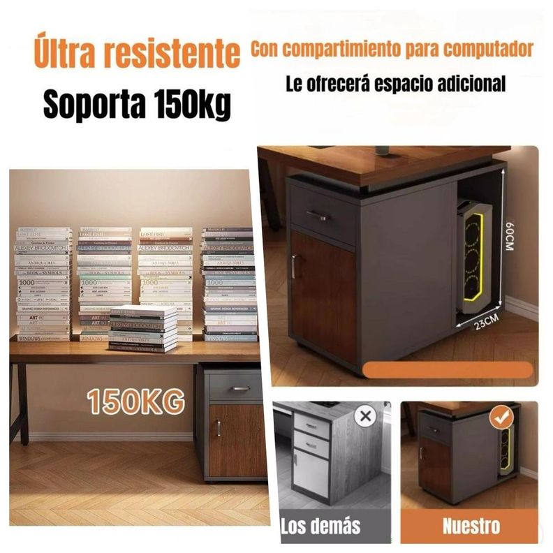 Escritorio 120cm Con Cajones Y Compartimiento Sky LuBabycas-5