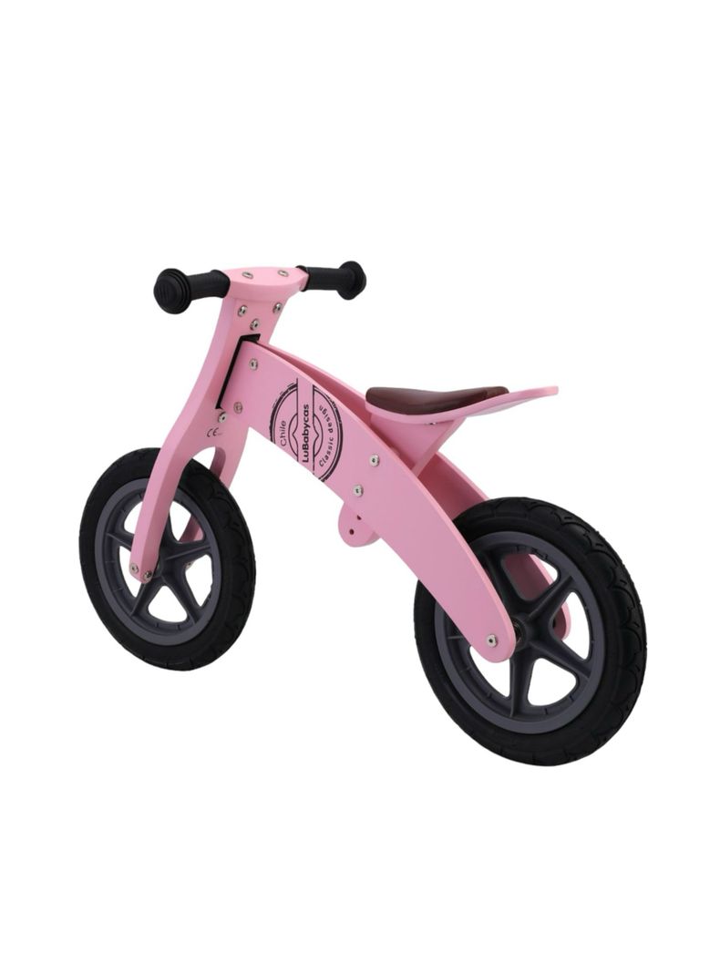 Bicicleta de Equilibrio Madera Wood LuBabycas Rosada-0