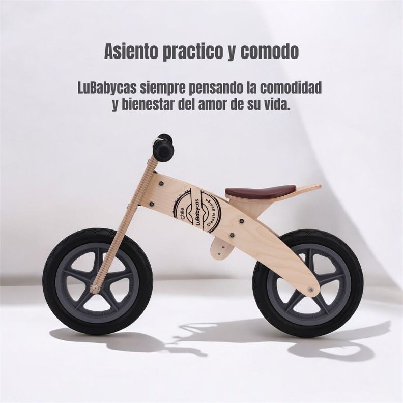 Bicicleta de Equilibrio Madera Wood LuBabycas Rosada-5