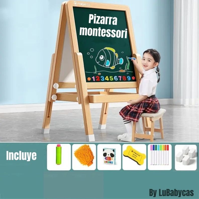 Pizarra Atril Doble Magnética Plumón Con Accesorios 120cm-1