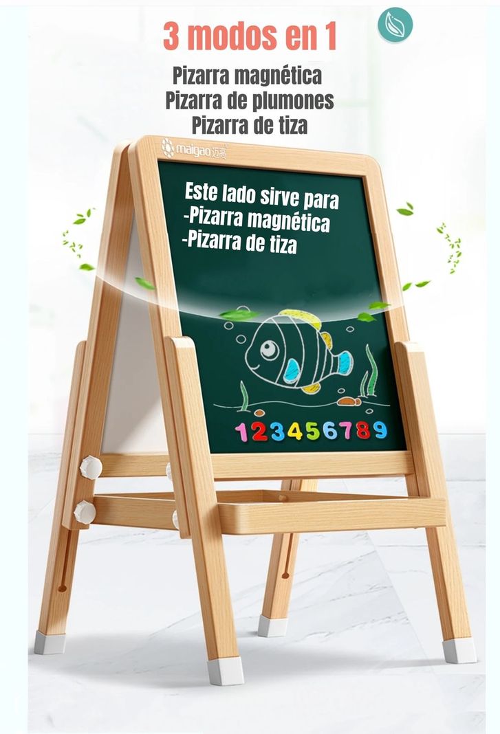 Pizarra Atril Doble Magnética Plumón Con Accesorios 120cm-2