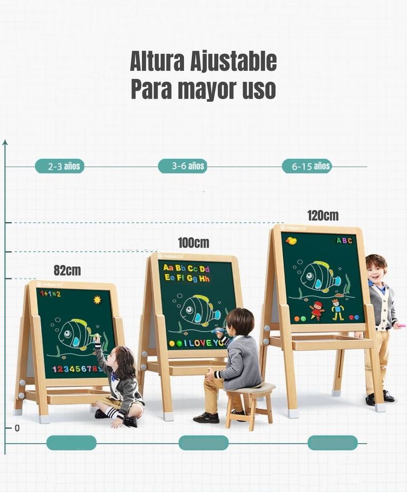 Pizarra Atril Doble Magnética Plumón Con Accesorios 120cm-3
