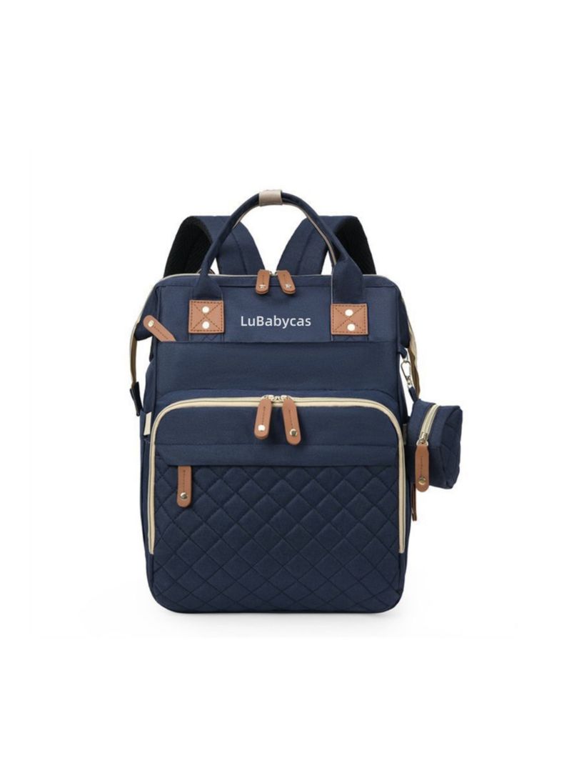 Mochila Maternal Impermeable Con Monedero Azul LuBabycas