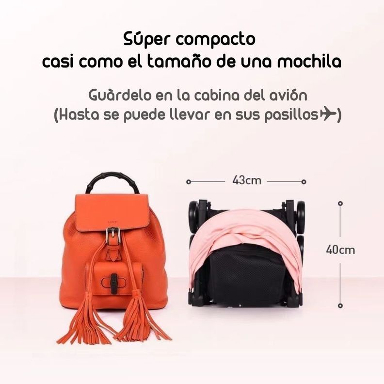 Coche De Paseo Premium Últra Compacto Lubabycas Negro-1