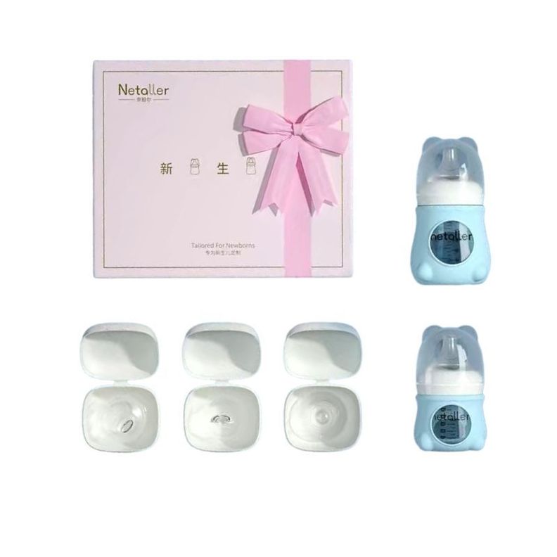 Set 2 Mamaderas Con Protectores 3 Chupetes Caja Lubabycas-0