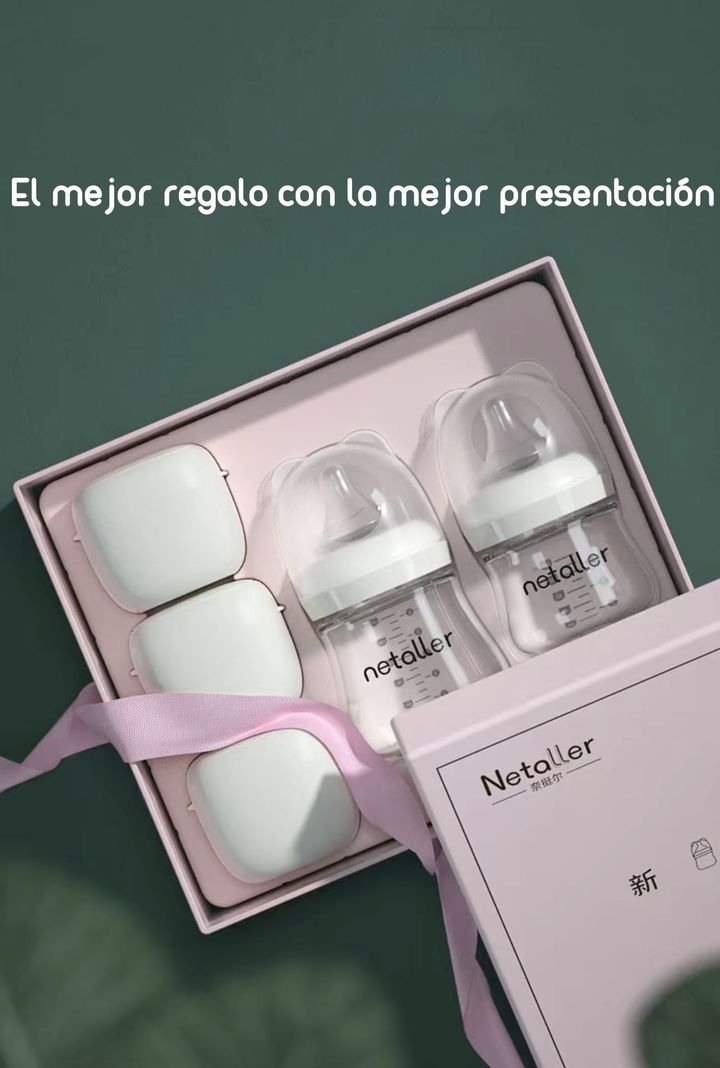 Set 2 Mamaderas Con Protectores 3 Chupetes Caja Lubabycas-4