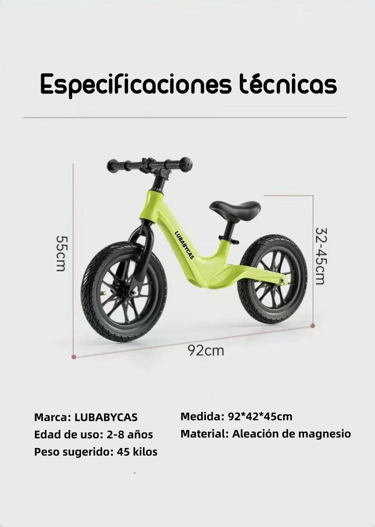 Bicicleta De Equilibrio Aprendizaje 2-8años Lubabycas Rosada-7