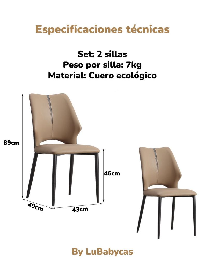 Pack 2 Sillas De Comedor Estilo Italiano Zeker By LuBabycas-7