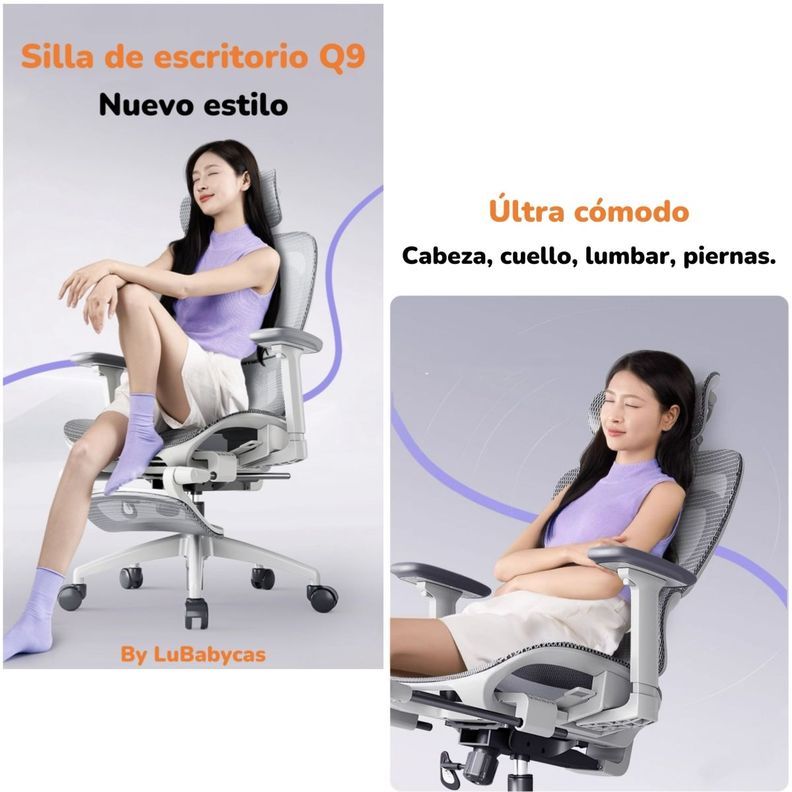 Silla De Escritorio Reclinable Reposapies Q9 By LuBabycas-1