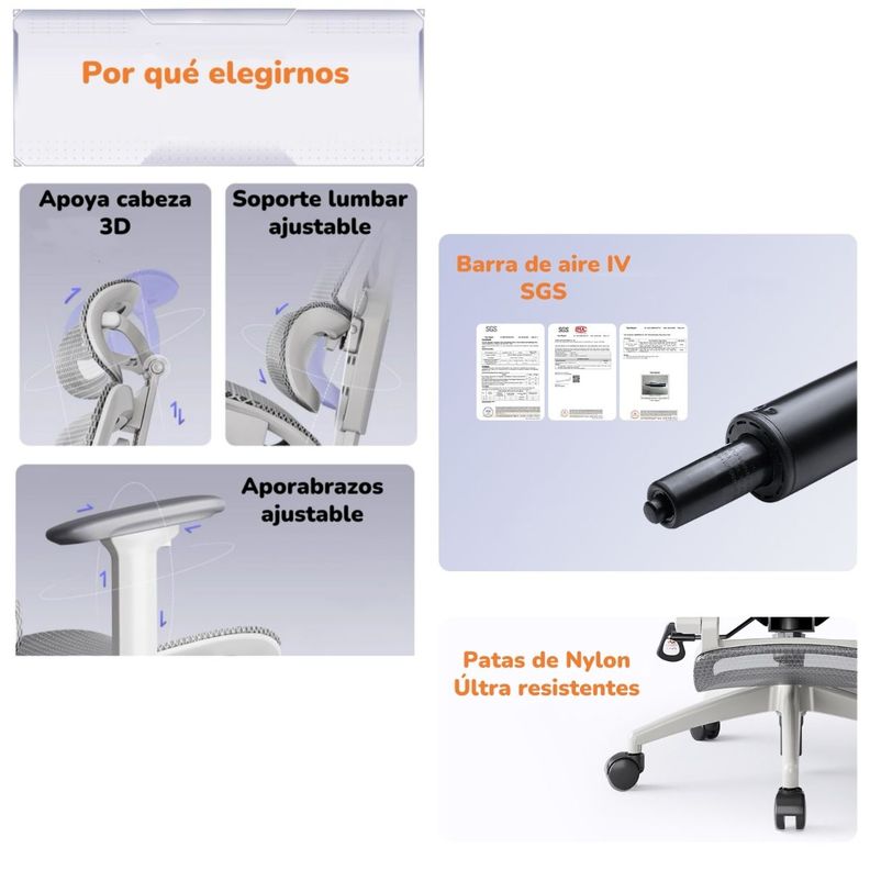 Silla De Escritorio Reclinable Reposapies Q9 By LuBabycas-4