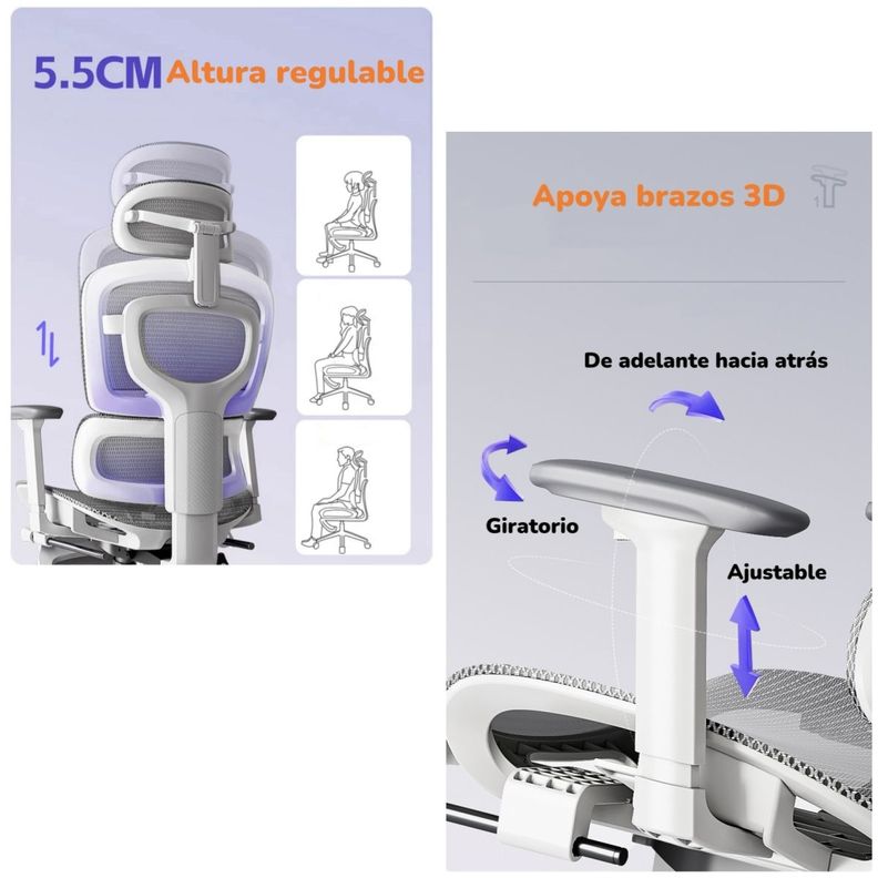 Silla De Escritorio Reclinable Reposapies Q9 By LuBabycas-5