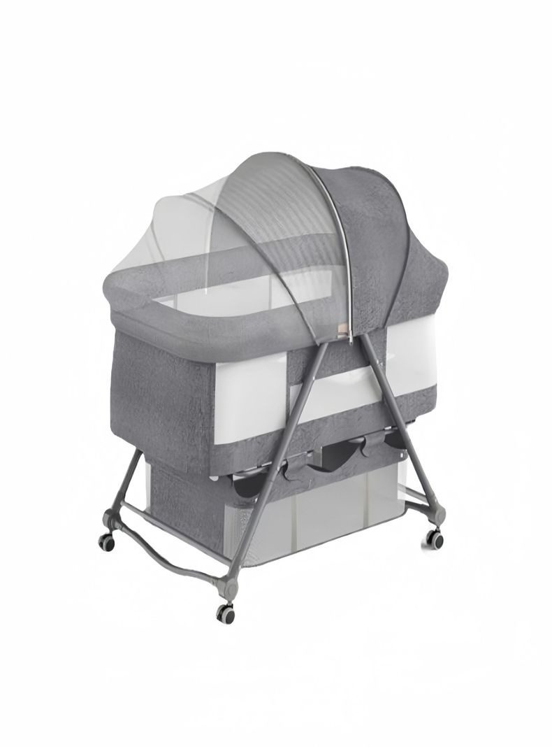 Cuna Moisés Con Accesorios Gris Lubabycas-0