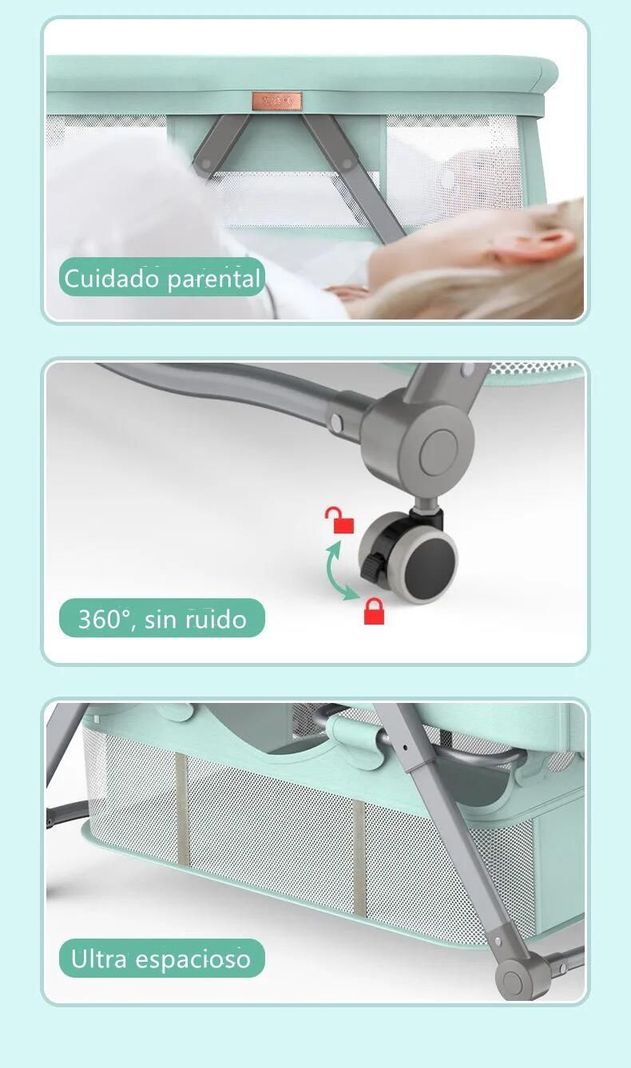 Cuna Moisés Con Accesorios Gris Lubabycas-6