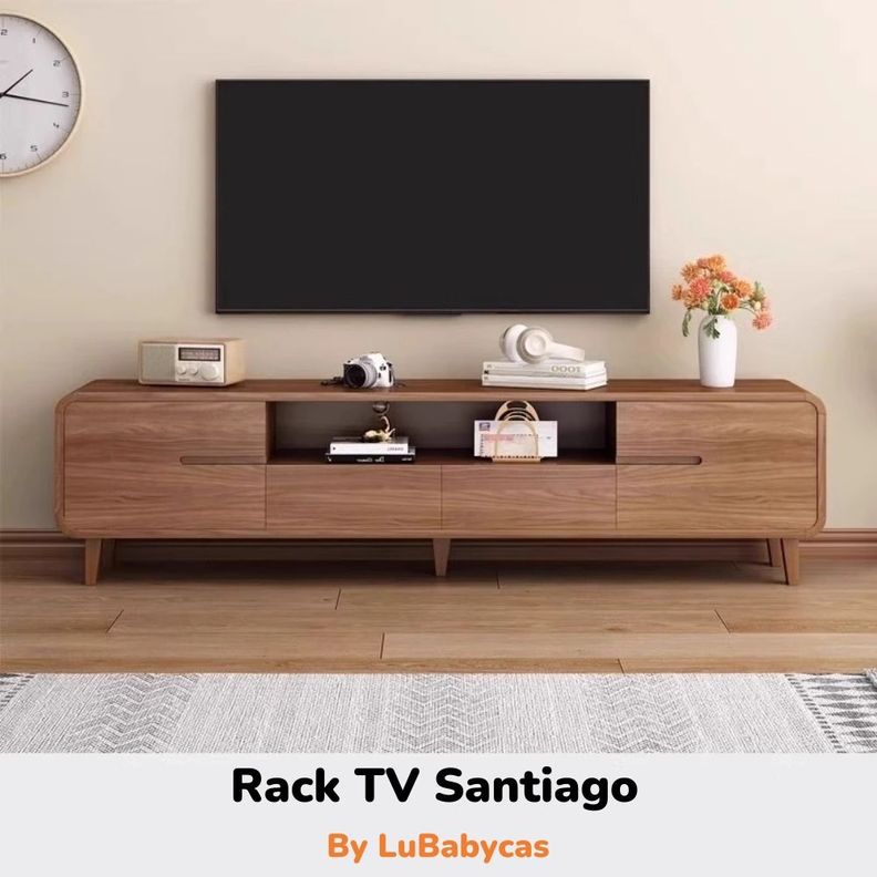 Mueble De TV Rack Madera 200cm Santiago By LuBabycas-1