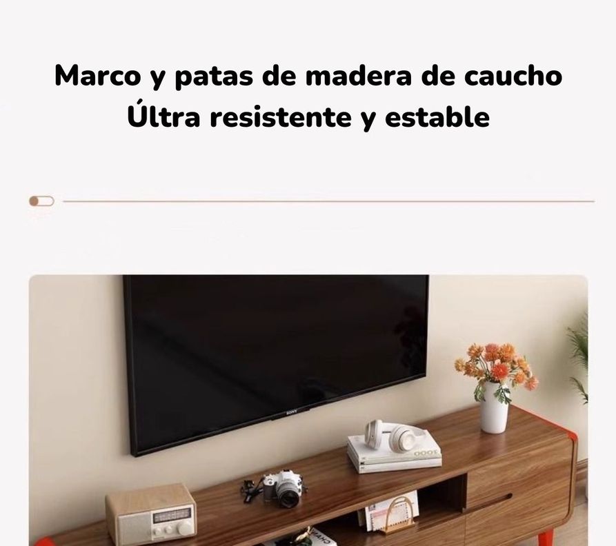 Mueble De TV Rack Madera 200cm Santiago By LuBabycas-2