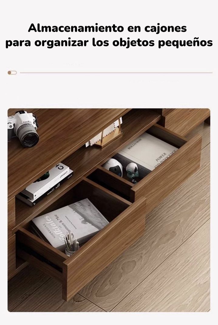 Mueble De TV Rack Madera 200cm Santiago By LuBabycas-5
