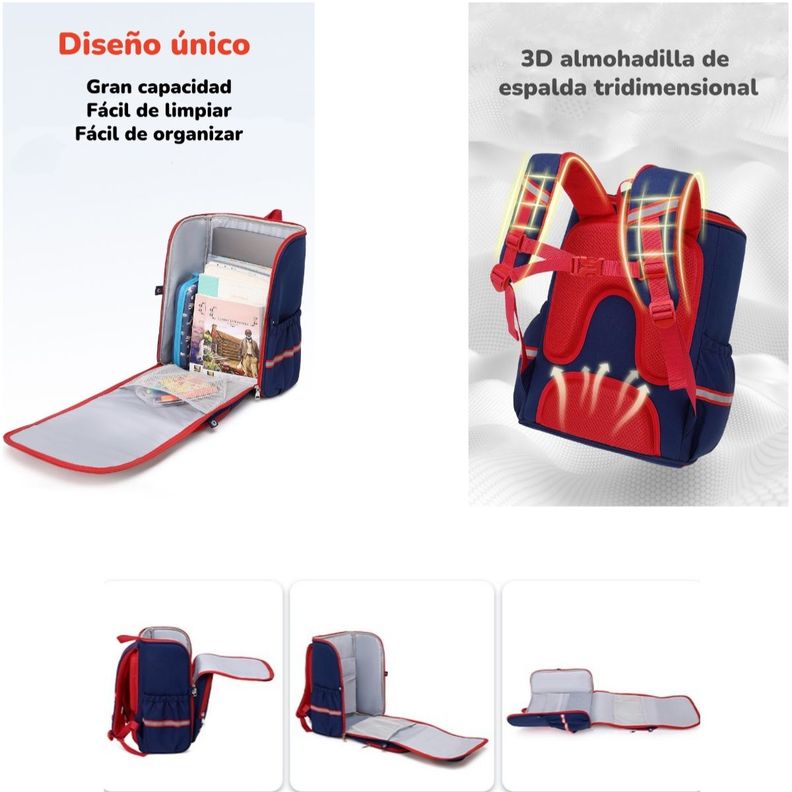 Mochila Escolar Infantil Impermeable 5S Rosada LuBabycas-4