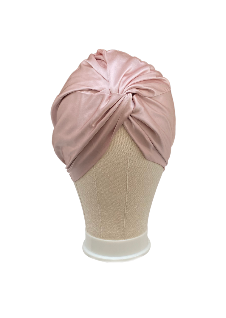 Turbante 100% Seda color Palo Rosa-0