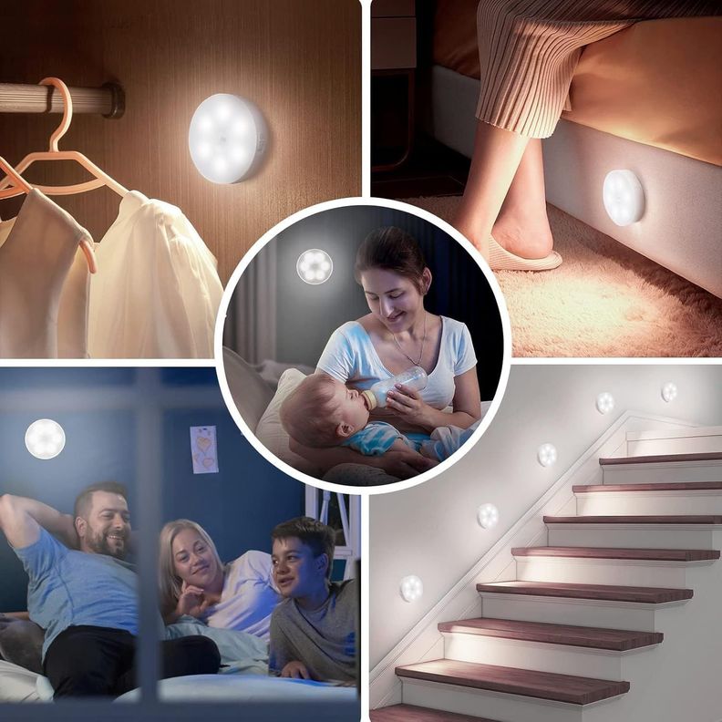  Luz Led Sensor De Movimiento Recargable Cálida Fría Inalámbrica-1