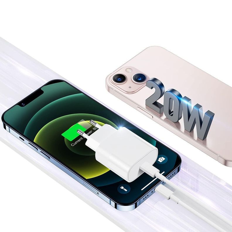 Cargador Iphone Rápido Con Cable 20w PD-2