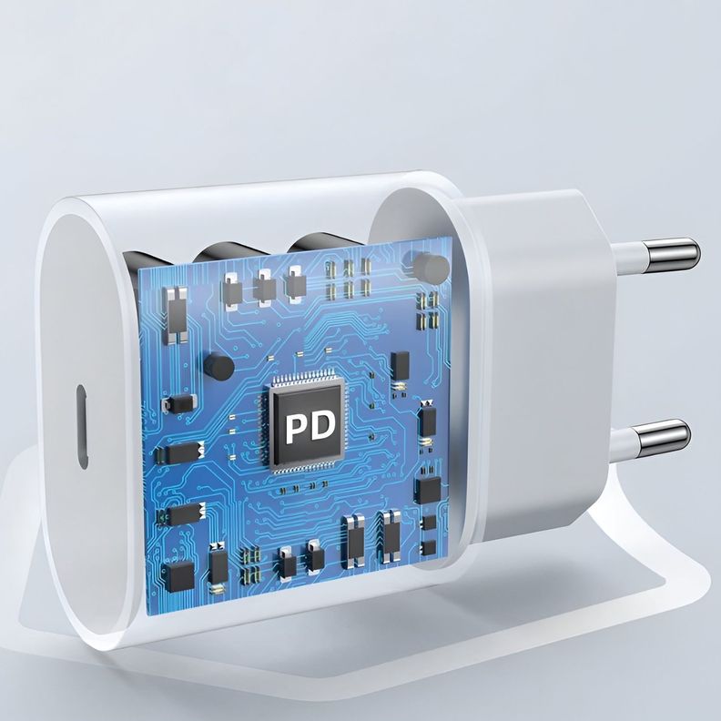 Cargador Iphone Rápido Con Cable 20w PD-3