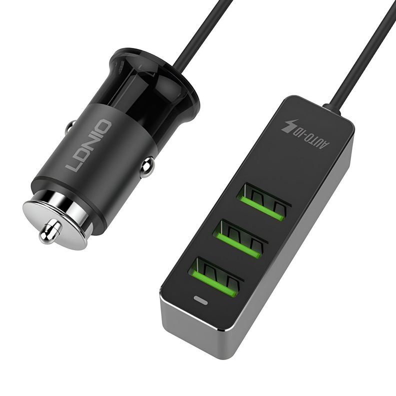 Cargador De Auto 4 Usb Múltiple Teléfono Celular Rápido 35w-0