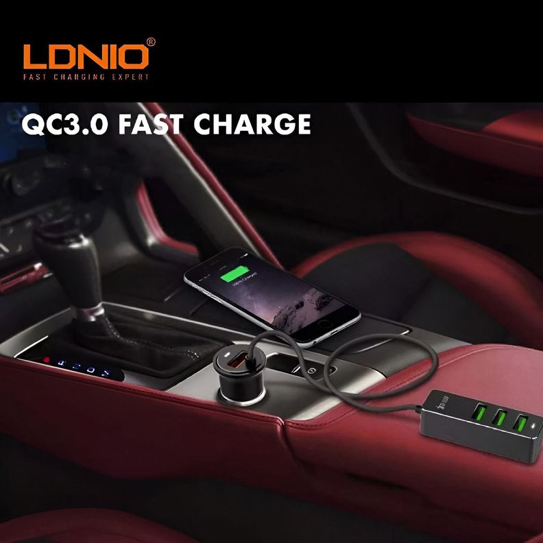 Cargador De Auto 4 Usb Múltiple Teléfono Celular Rápido 35w-4