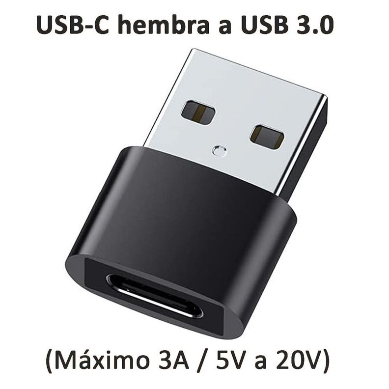 Adaptador Usb Macho A Usb C Tipo C Hembra Carga Datos-1