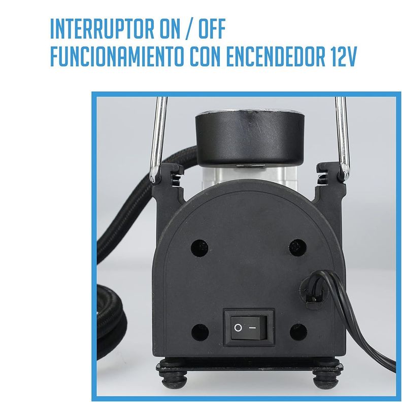 Compresor De Aire Para Auto Inflador Neumáticos Portátil 12v-3