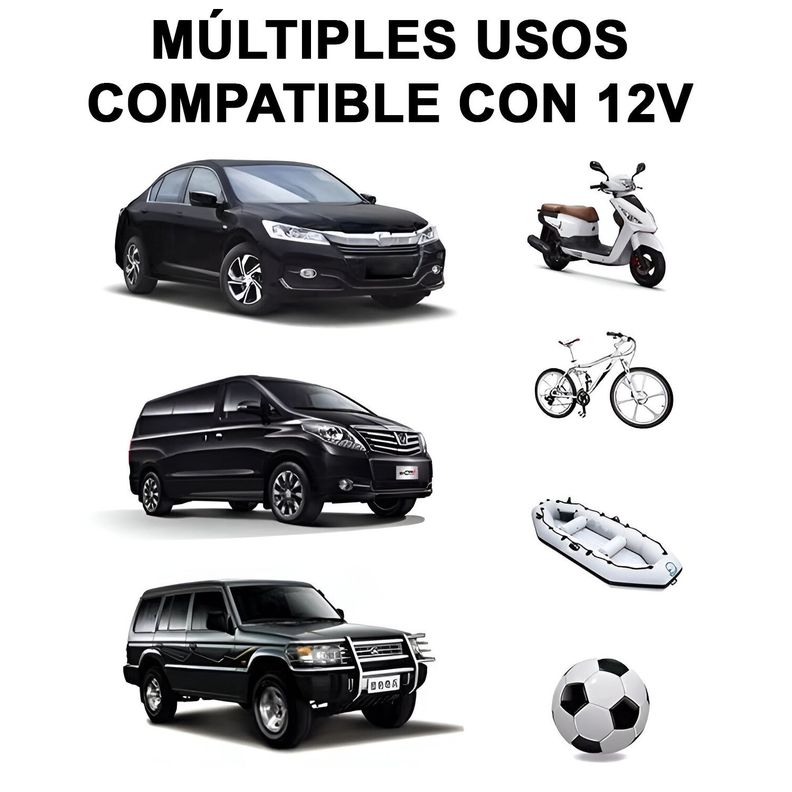 Compresor De Aire Para Auto Inflador Neumáticos Portátil 12v-4